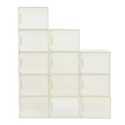 Neo White 12 pcs Transparent Large Shoe Storage Boxes