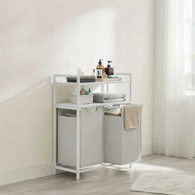 Neo White Laundry Basket Hamper With 2 Shelves Neo White Laundry Basket Hamper With 2 Shelves Neo White Laundry Basket Hamper Wit