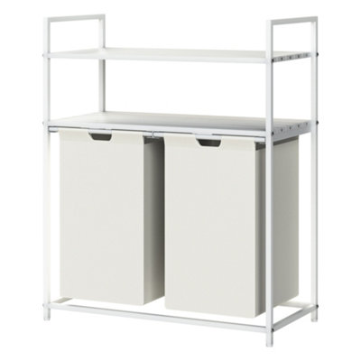 Neo White Laundry Basket Hamper With 2 Shelves Neo White Laundry Basket Hamper With 2 Shelves Neo White Laundry Basket Hamper Wit - 5