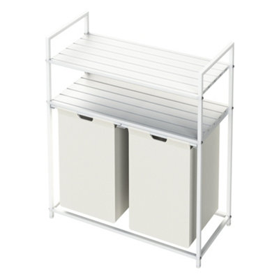 Neo White Laundry Basket Hamper With 2 Shelves Neo White Laundry Basket Hamper With 2 Shelves Neo White Laundry Basket Hamper Wit - 7