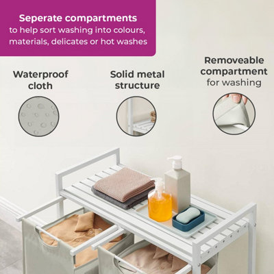 Neo White Laundry Basket Hamper With Shelf - 4