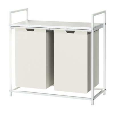Neo White Laundry Basket Hamper With Shelf - 5