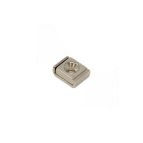 Neodymium Channel Magnet for Door Latches and Signage - 10mm x 13.5mm x 5mm thick with 3.3mm Countersunk Hole - 4kg Pull