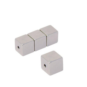 Neodymium Halbach Array Magnet 10 x 10 x 10mm with 2mm hole through the poles (Pack of 4)