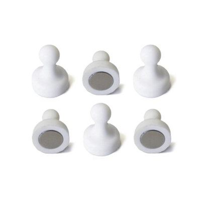 Neodymium magnets 6 pack - Push pin white