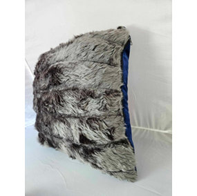 Neoma Furry Square Blue Cushion