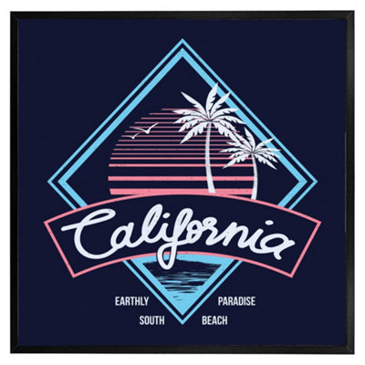 Neon california (Picutre Frame) / 20x20" / White