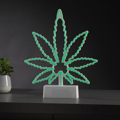 Neon Effect Green Leaf Night Light