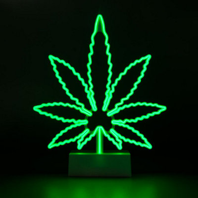 Neon Effect Green Leaf Night Light - 3