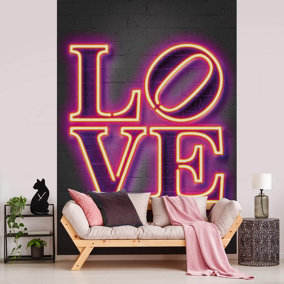 Neon Tube Love Mural - 192x260cm - 5481-4