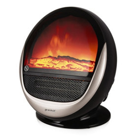 Neostar Ceramic Heater - Flame Effect PTC Electric Warmer 1500W max with Adjustable Thermostat, Overheat Protection and Safety Tip