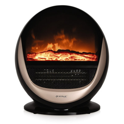 Neostar Ceramic Heater - Flame Effect PTC Electric Warmer 1500W max with Adjustable Thermostat, Overheat Protection and Safety Tip