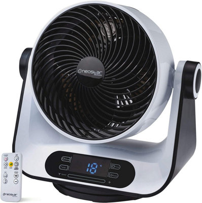 Neostar Remote Controlled Tabletop Oscillating Fan - 4 Speed, LCD Display, Portable, Whisper Quiet - H35 x W34 x D20.5cm Price Comparisons | Compare The Build