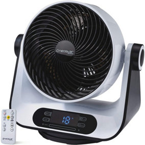 Neostar Remote Controlled Tabletop Oscillating Fan - 4 Speed, LCD Display, Portable, Whisper Quiet - H35 x W34 x D20.5cm