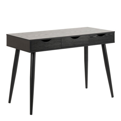 Neptun 3 Drawer Office Desk in Black