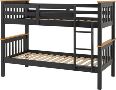 Neptune 3ft Bunk Bed in Grey and Oak Effect Finish 2 Man Delivery