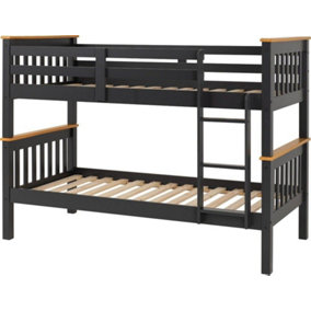 Neptune 3ft Bunk Bed in Grey and Oak Effect Finish 2 Man Delivery