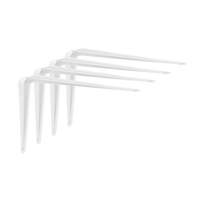 Neptune WHITE Metal Steel Shelf Wall Brackets 75mm x 100mm - 4pack
