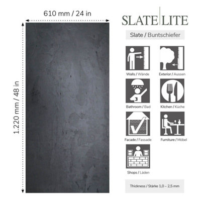 Nero Slate Veneer 122 x 61cm Sheet - 3