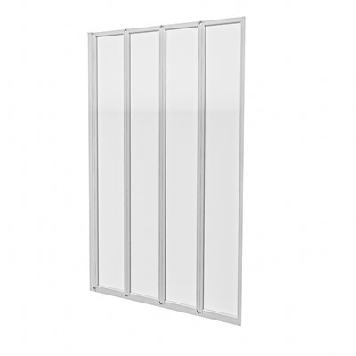 Nes Home 1000 x 1400 mm 4 Fold Door Bath Shower Screen Black Frame