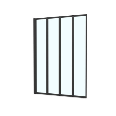 Nes Home 1000 x 1400 mm 4 Fold Door Bath Shower Screen Black Frame - 8