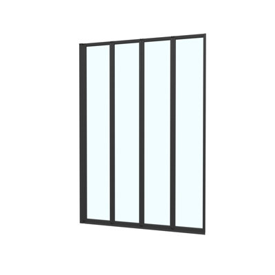 Nes Home 1000 x 1400 mm 4 Fold Door Bath Shower Screen Black Frame