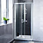 Nes Home 1000mm Bi-Fold Shower Enclosure Door Chrome 6mm Tempered Glass