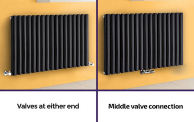 Nes Home 1020 x 600 mm Side Connection Horizontal Designer Radiator ...