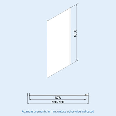 Nes Home 1100 mm Slider Shower Door Enclosure with 760 Frameless Glass Panel Screen + Tray - 5