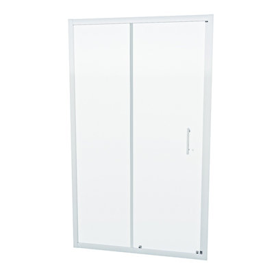 Nes Home 1100 mm Slider Shower Door Enclosure with 800 Framless Glass Panel Screen + Tray