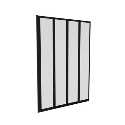 Nes Home 1100mm 4 Fold Bath Shower Screen Matt Black Frame - 5