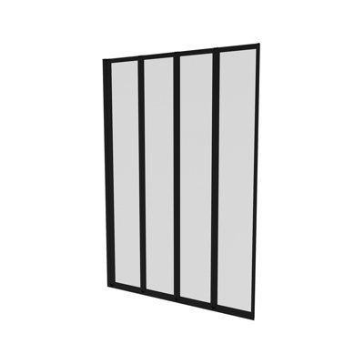 Nes Home 1100mm 4 Fold Bath Shower Screen Matt Black Frame - 6