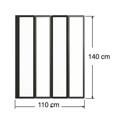 Nes Home 1100mm 4 Fold Bath Shower Screen Matt Black Frame - 8