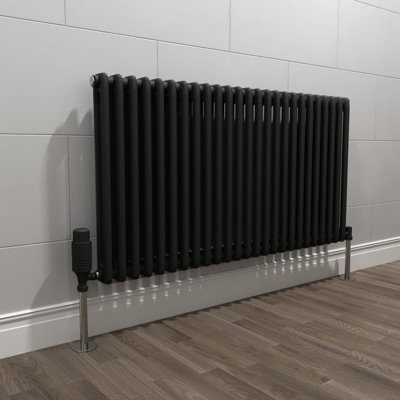 Nes Home 1145 X 600 mm Double Column Matte Black Radiator