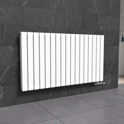 Nes Home 1158 X 600 mm Side Connection Horizontal Flat Panel Side Connection White Designer Radiator