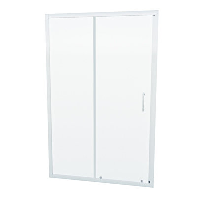 Nes Home 1200 mm Slider Shower Door Enclosure with 700 Frameless Glass Panel Screen + Tray