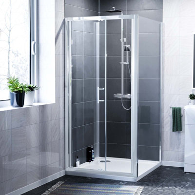 Nes Home 1200 mm Slider Shower Door Enclosure with 760 Frameless Glass Panel Screen + Tray - 4