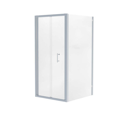 Nes Home 1200 mm Slider Shower Door Enclosure with 900 Framless Glass Panel Screen + Tray - 6