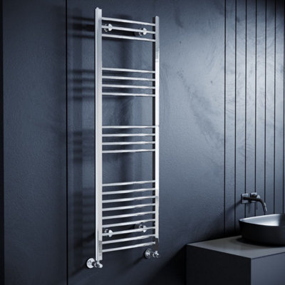 Nes Home 1200 X 500 mm Horizontal Curved Chrome Towel Rail Radiator