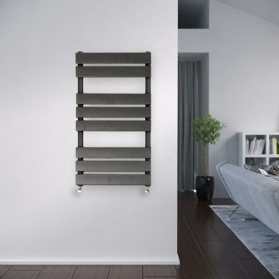 Nes Home 1200 X 500 mm Horizontal Straight Dark Grey Anthracite Towel Rail Radiator