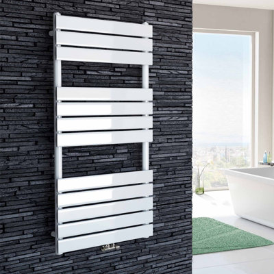 Nes Home 1200 x 600 mm Central Connection Designer Towel Radiator White ...