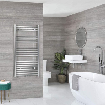 Nes Home 1200 X 600 mm Horizontal Straight Chrome Towel Rail Radiator