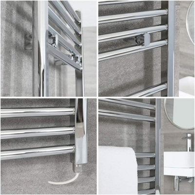 Nes Home 1200 X 600 mm Horizontal Straight Chrome Towel Rail Radiator