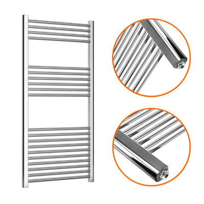 Nes Home 1200 X 600 mm Horizontal Straight Chrome Towel Rail Radiator - 4