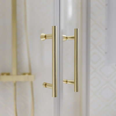 Nes Home 1200 x 800mm Quadrant Corner Shower Enclosure Brushed Brass - 3