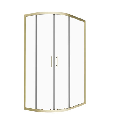 Nes Home 1200 x 800mm Quadrant Corner Shower Enclosure Brushed Brass - 6