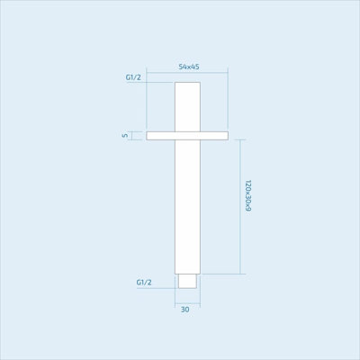 Nes Home 120mm Ceiling fixed rectangular chrome shower arm for shower head