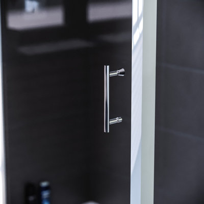 Nes Home 1400 x 700mm Shower Enclosure Sliding Door & Glass Side Panel Chrome - 4