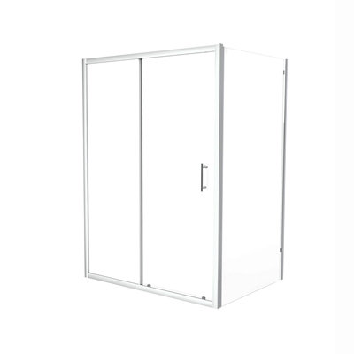 Nes Home 1400 x 800mm Shower Enclosure Sliding Door & Glass Side Panel Chrome - 5