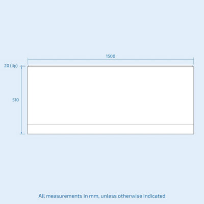 Nes Home 1500mm Bathtub Front Bath Panel White